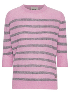 Bianca Striped Lady Sleeve - Blossom Pink/Grey Melange