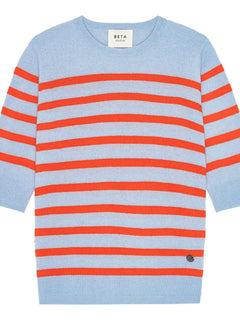 Bianca Striped Lady Sleeve - Cerulean Blue/Fresh Zest Orange