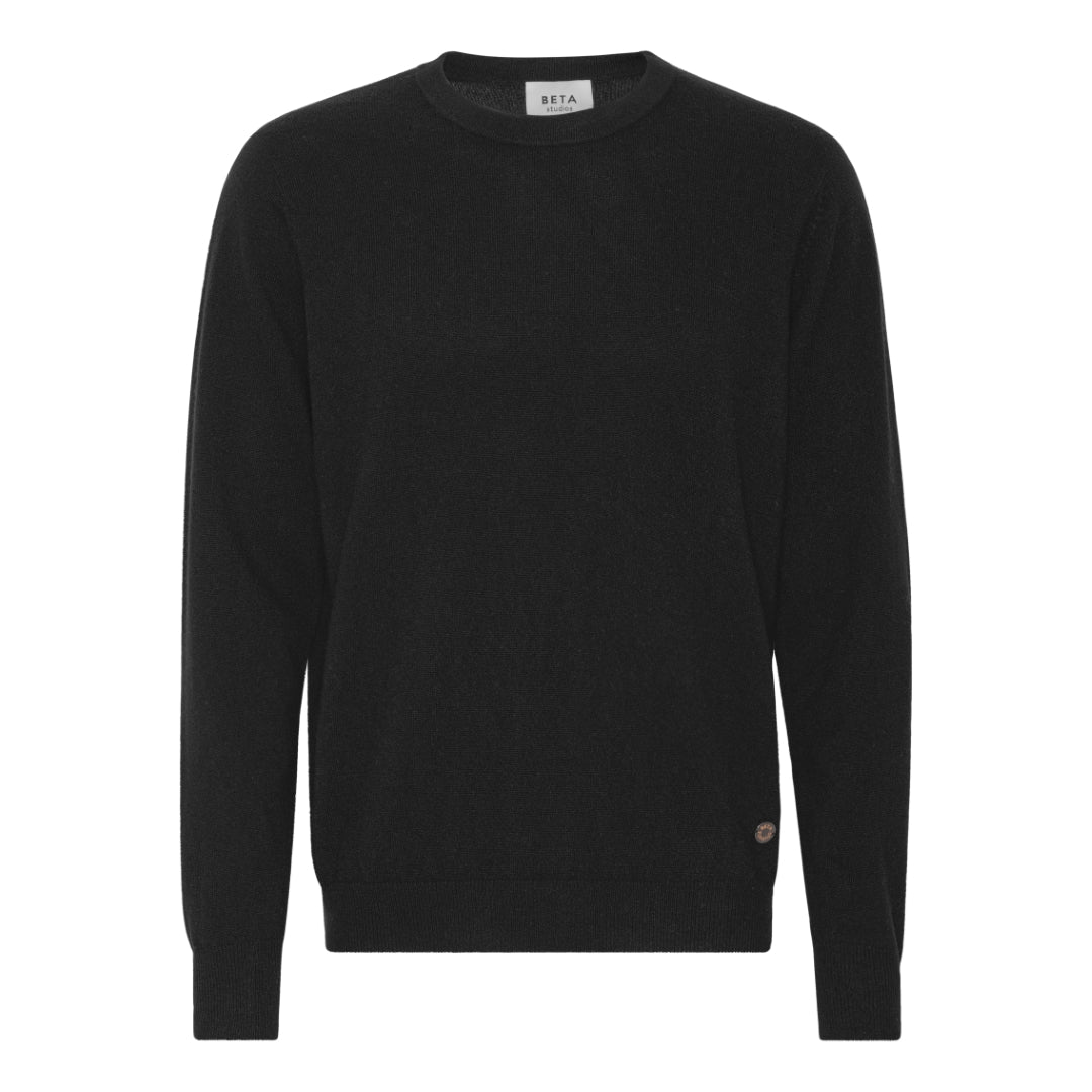 Beta Studios Carl O-neck cashmere Cashmere Tops Black