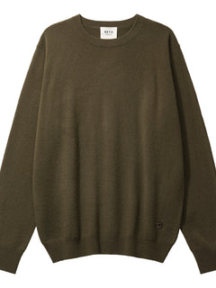 Carl O-neck cashmere - Topiary Green