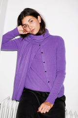 Beta Studios Classic Cardigan Cashmere Tops Deep Lavender