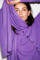 Beta Studios Classic Cardigan Cashmere Tops Deep Lavender