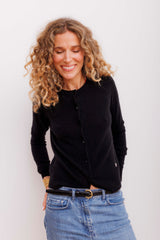 Beta Studios Classic Cardigan Cashmere Cashmere Tops Black