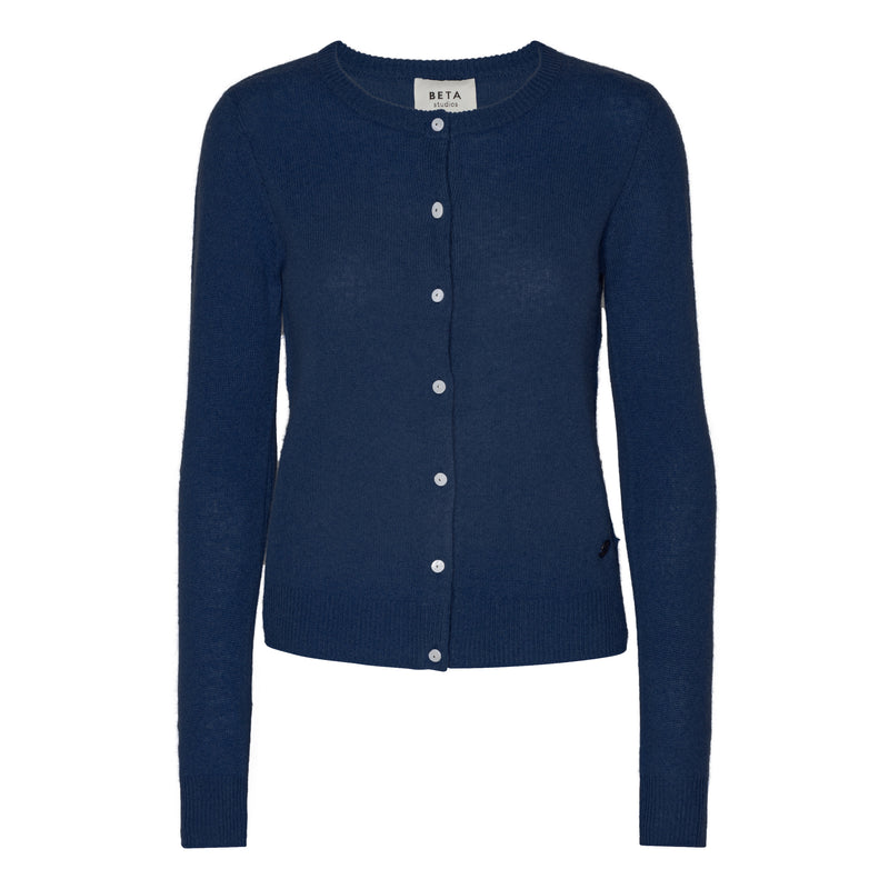 Beta Studios Classic Cardigan Cashmere Cashmere Tops Navy