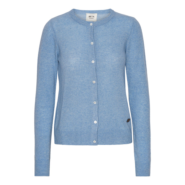 Beta Studios Classic Cardigan Cashmere Cashmere Tops Powder Blue