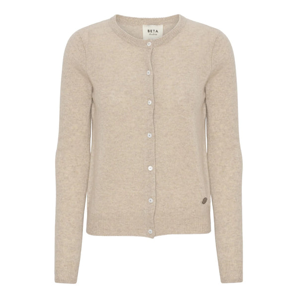 Beta Studios Classic Cardigan Cashmere Cashmere Tops Sand Melange