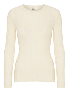 Emma Long Sleeve Tee Silk/Cashmere - Milk