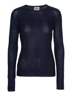 Emma Long Sleeve Tee Silk/Cashmere - Navy