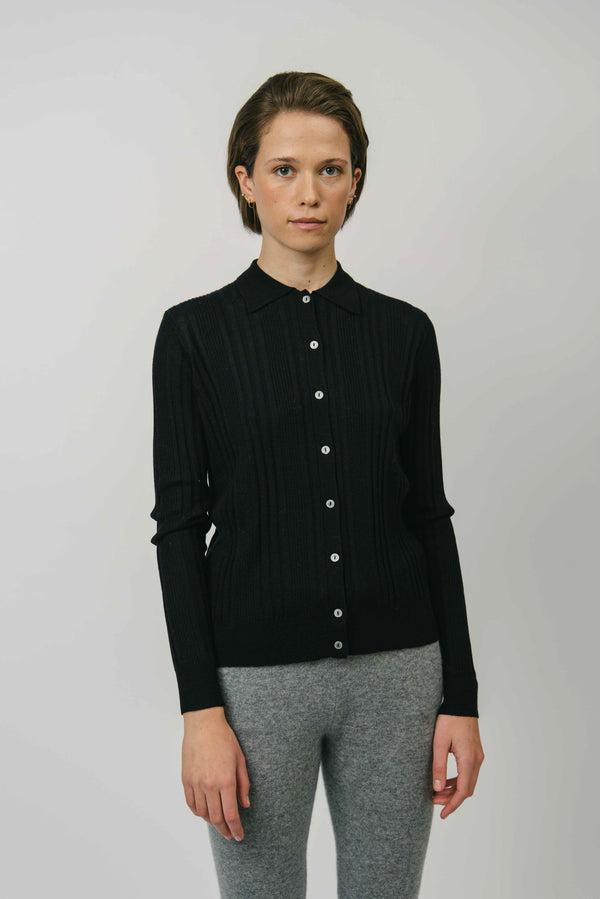 Beta Studios Evy Cardigan Silk/CashmereTops Black