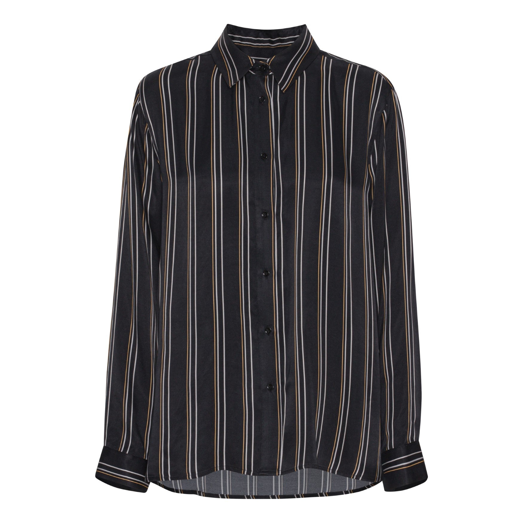 Beta Studios Flora Shirt Shirt Black w/camel,grey stripe