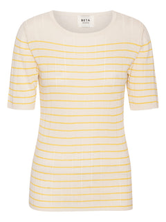 Freja S/S Tee - Milk/Golden Creme
