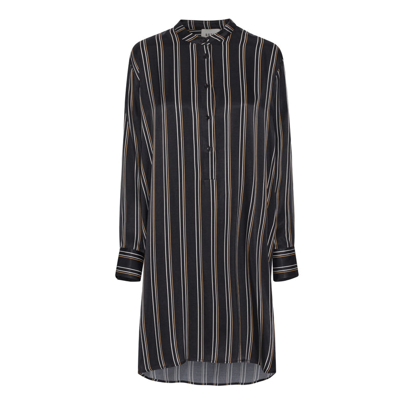 Beta Studios Gwen Long Shirt Long Shirt Black w/camel,grey stripe