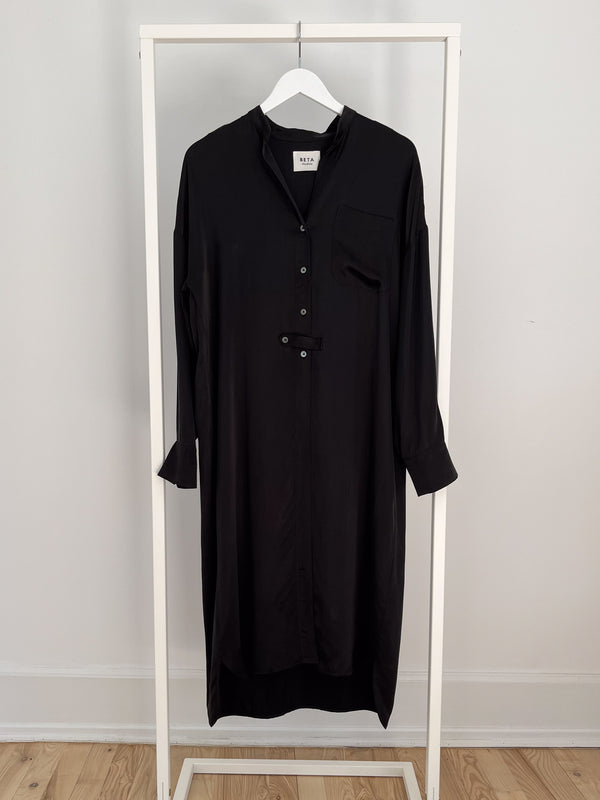 Beta Studios Hay Long Shirt Dress Black