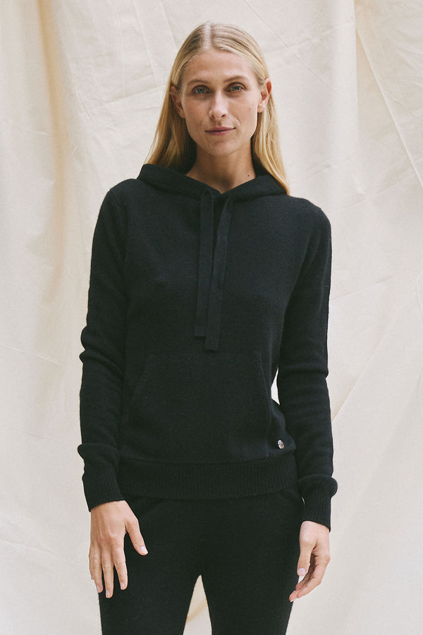 Beta Studios Hoodie Cashmere Cashmere Tops Black