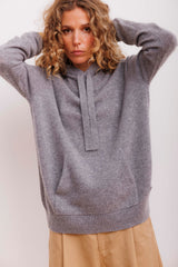 Beta Studios Hoodie Cashmere Cashmere Tops Grey Melange