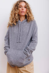 Beta Studios Hoodie Cashmere Cashmere Tops Grey Melange