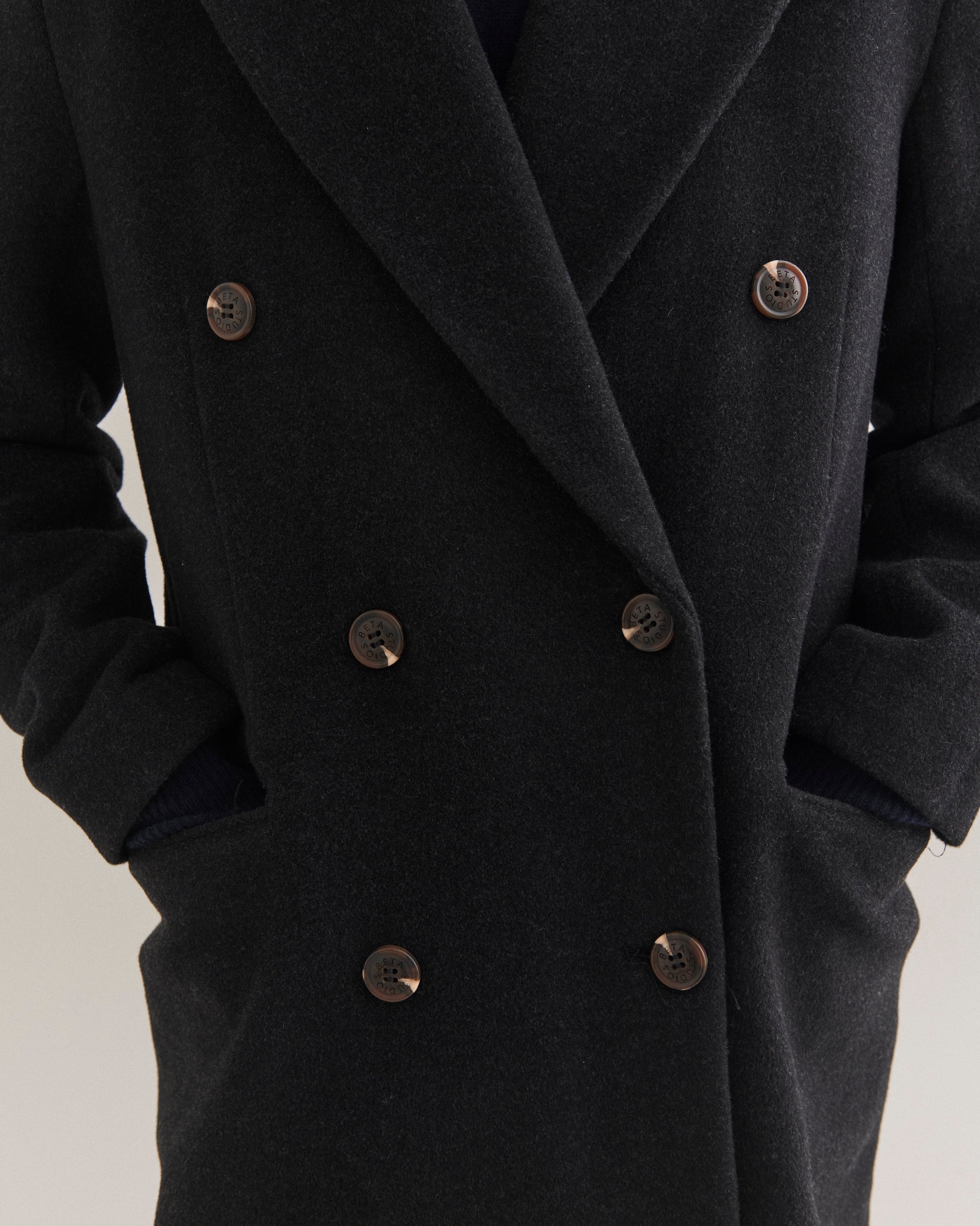 Beta Studios Jada Coat Coat Dark Grey Melange