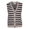 Jessica Striped Vest - Sand Melange/Navy