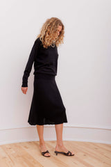 Beta Studios Kamma Skirt Silk/Cashmere Bottom Black