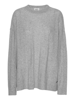 Karen Oversized O-Neck - Light Grey Melange