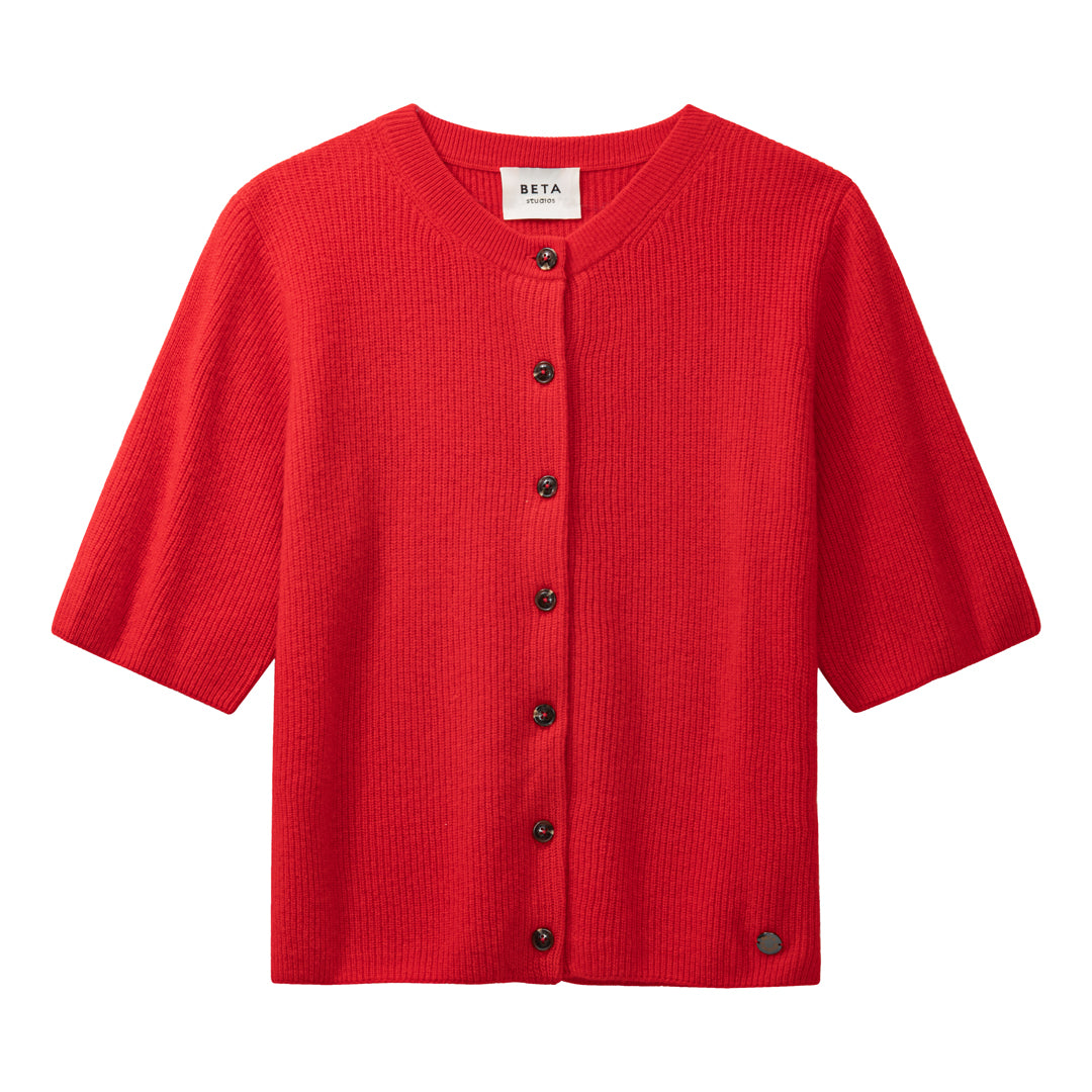 Beta Studios Karla Lady Sl Cardigan Cashmere Cardigan Red