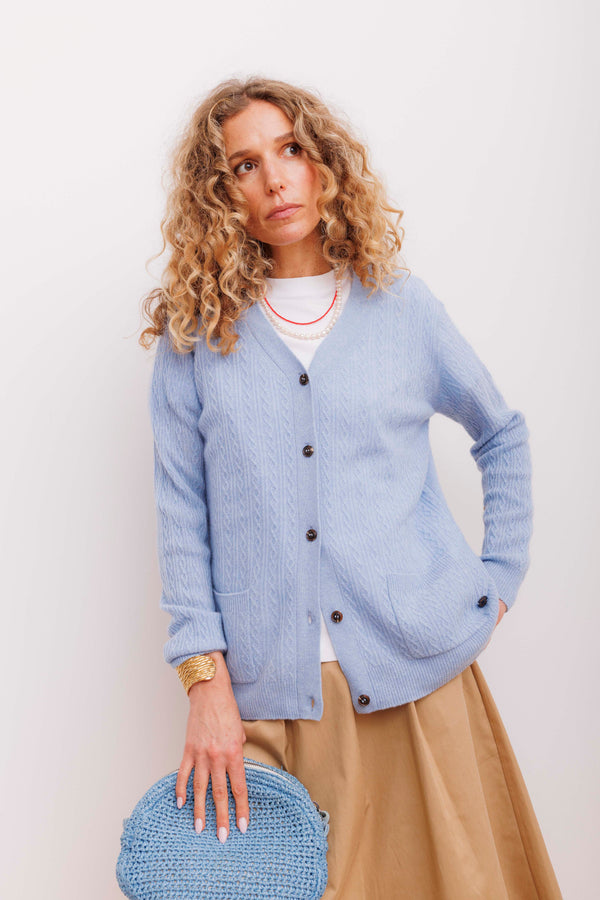 Beta Studios Kayela Cardigan Cashmere Cardigan Powder Blue