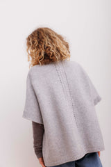 Beta Studios Kristel Short Cape Cardigan Light Grey Melange