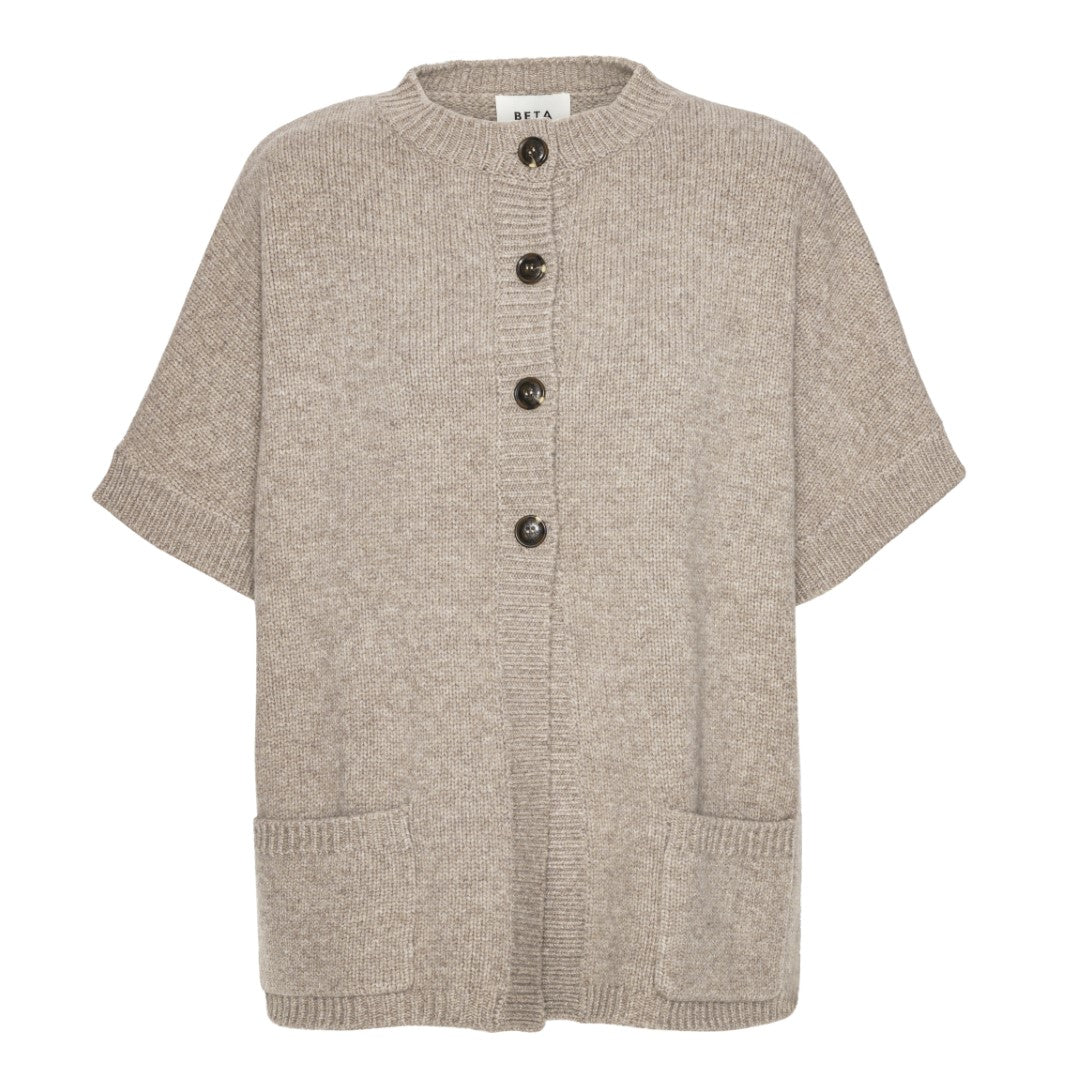 Beta Studios Kristel Short Cape Cardigan Sand Melange