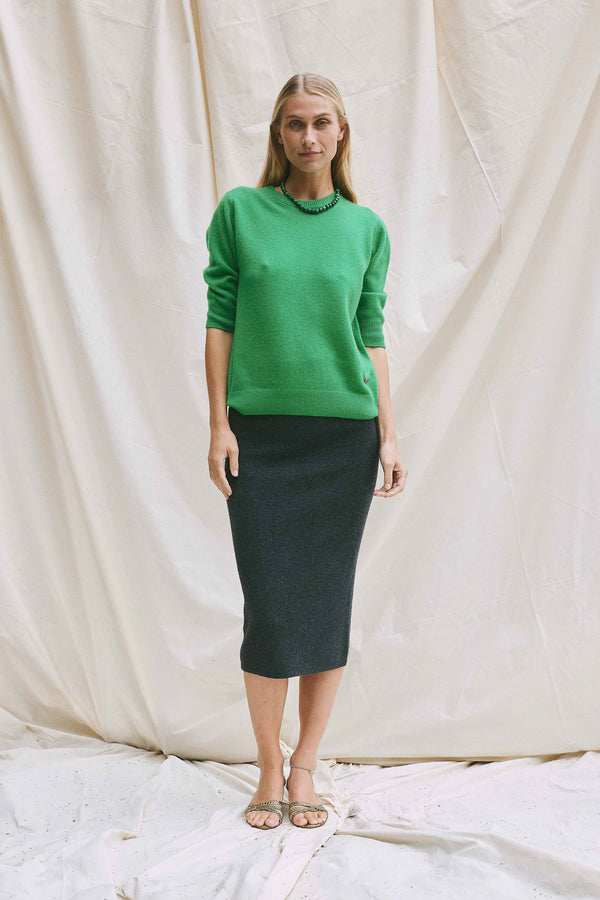 Beta Studios Lady Sleeve Cashmere Cashmere Tops Emerald Green