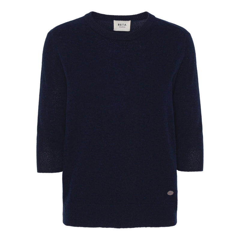 Beta Studios Lady Sleeve Cashmere Cashmere Tops Navy