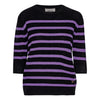 Bianca Striped Lady Sleeve - Black/Deep Lavender