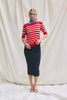 Lady Sleeve Striped Cashmere - Red/Almost White