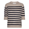 Bianca Striped Lady Sleeve - Sand Melange/Navy