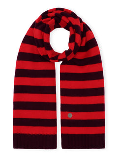 Lareen Striped Scarf - Dark Fig/Racing Red