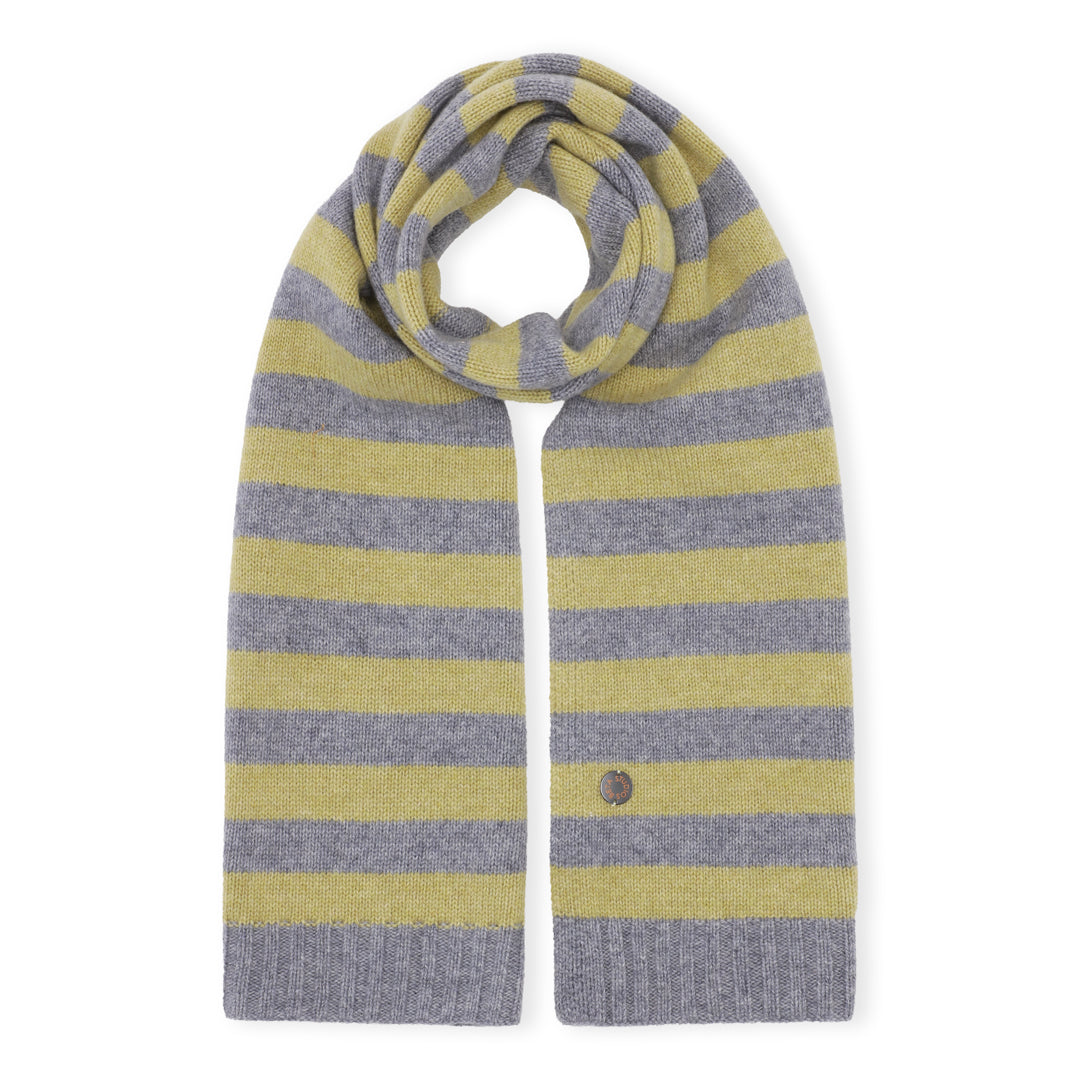 Beta Studios Lareen Striped Scarf Uld/Cashmere accessories Grey Melange/Limelight