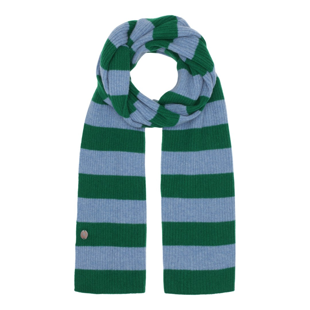 Beta Studios Madeleine Striped Scarf Accessories Cashmere Fir Green/Turtle Dove Blue