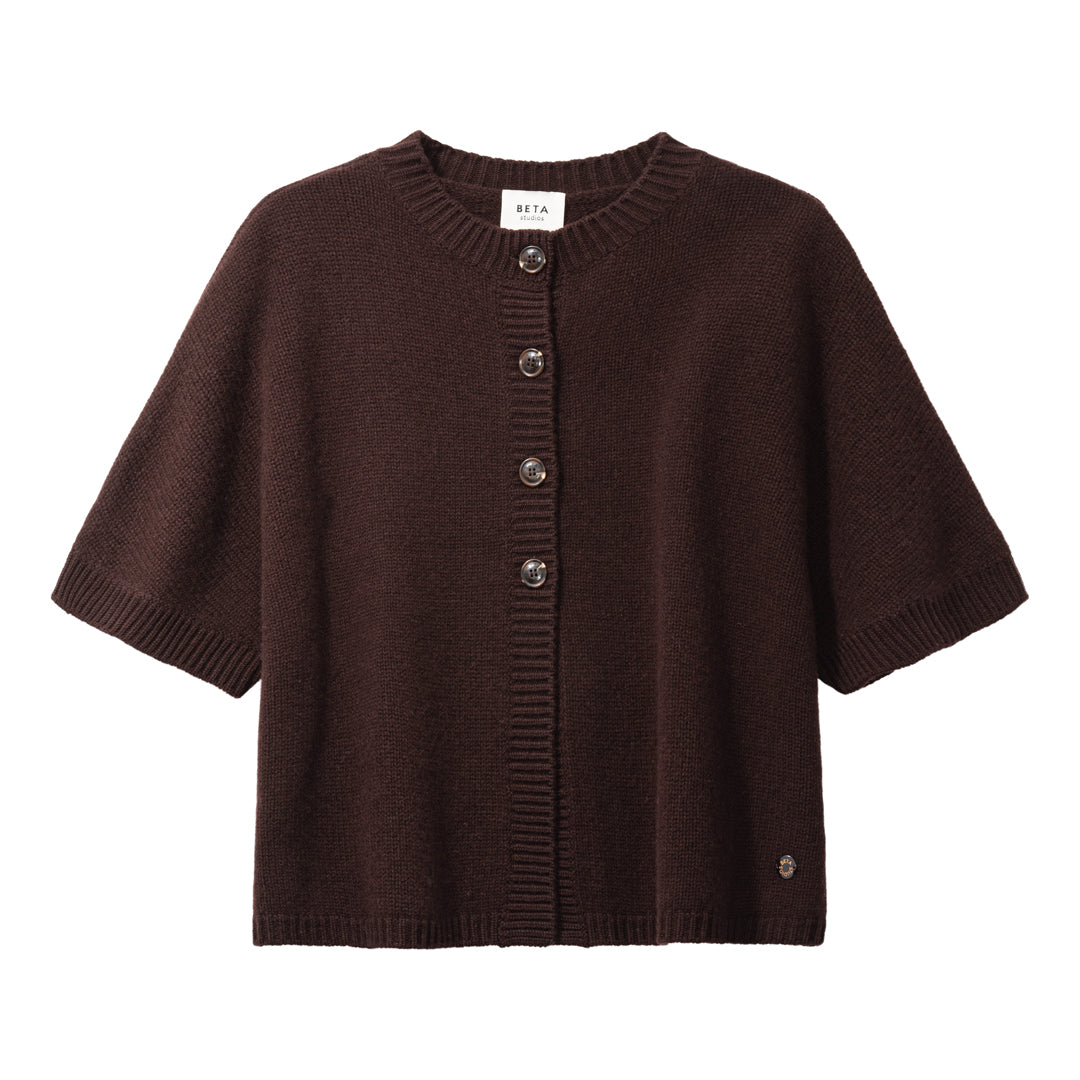 Beta Studios Malle Vest Knit Chocolate Plum