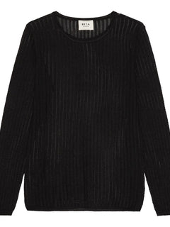 Manon Long Sleeve Pointelle - Black