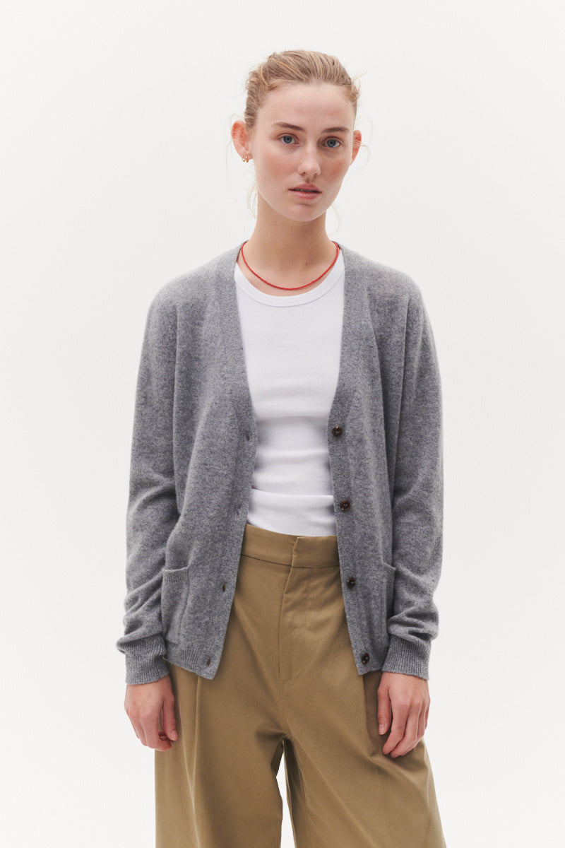 Beta Studios Maxime Cardigan Cashmere Tops Grey Melange