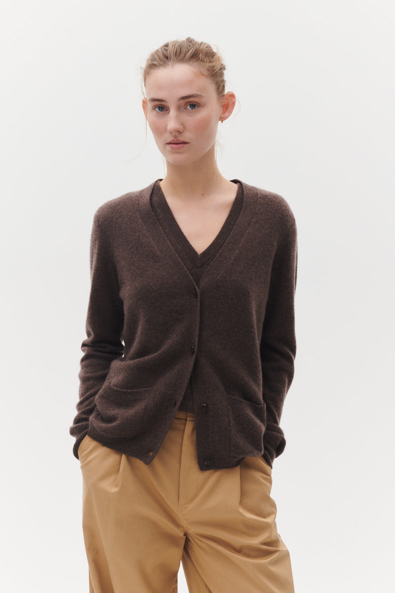 Beta Studios Maxime Cardigan Cashmere Tops Walnut