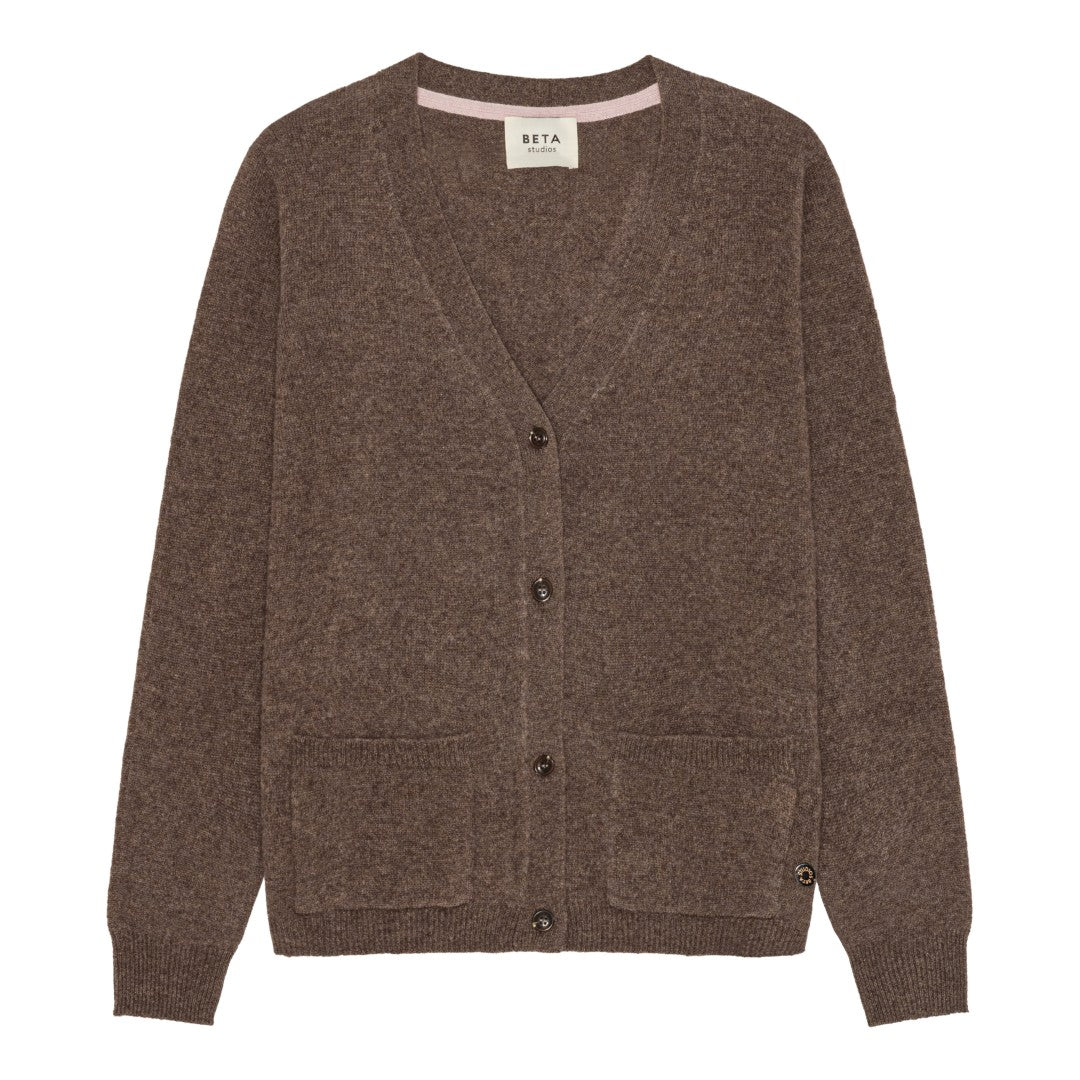 Beta Studios Maxime Cardigan Cashmere Tops Walnut