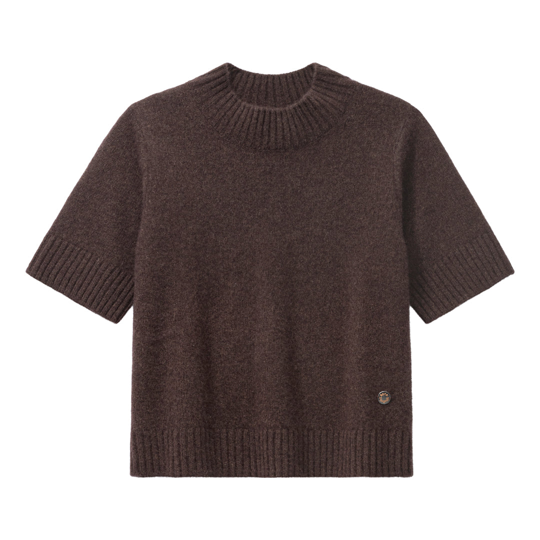 Beta Studios Mie Short Sleeves Cashmere Tops Compost