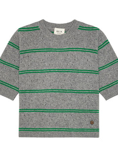 Mille Short Sleeve - Grey Melange/Emerald