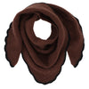 Mini Triangle Scarf w/contrast edge - Dark Brown/Black