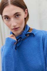 Beta Studios Mini Triangle Scarf w/contrast edge Accessories Cashmere Denim Blue/Black