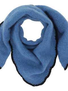 Mini Triangle Scarf w/contrast edge - Denim Blue/Black