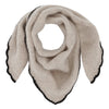 Mini Triangle Scarf w/contrast edge - Sand Melange/Black