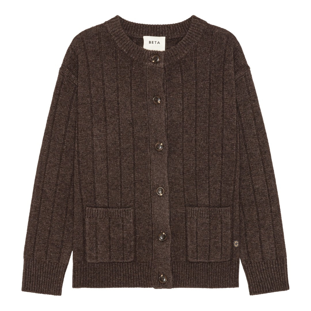 Beta Studios Monalisa Cardigan Uld/Cashmere Tops Walnut