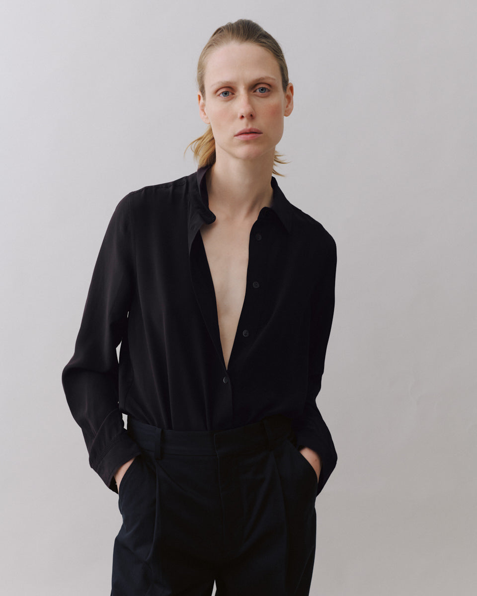 Beta Studios Morgan Silk Shirt Shirt Black