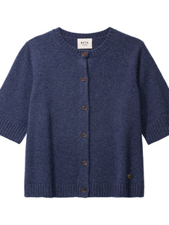 Naline Short Sleeve Cardigan - Indigo